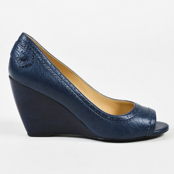 Balenciaga Arena Bleu Dragee Wedges - Like New - Picture 1 of 7